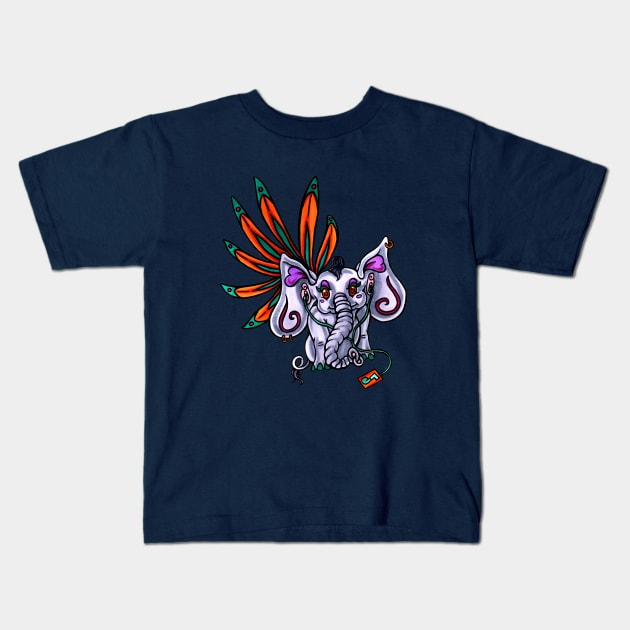 Elephant Dance Kids T-Shirt by INKmagineandCreate